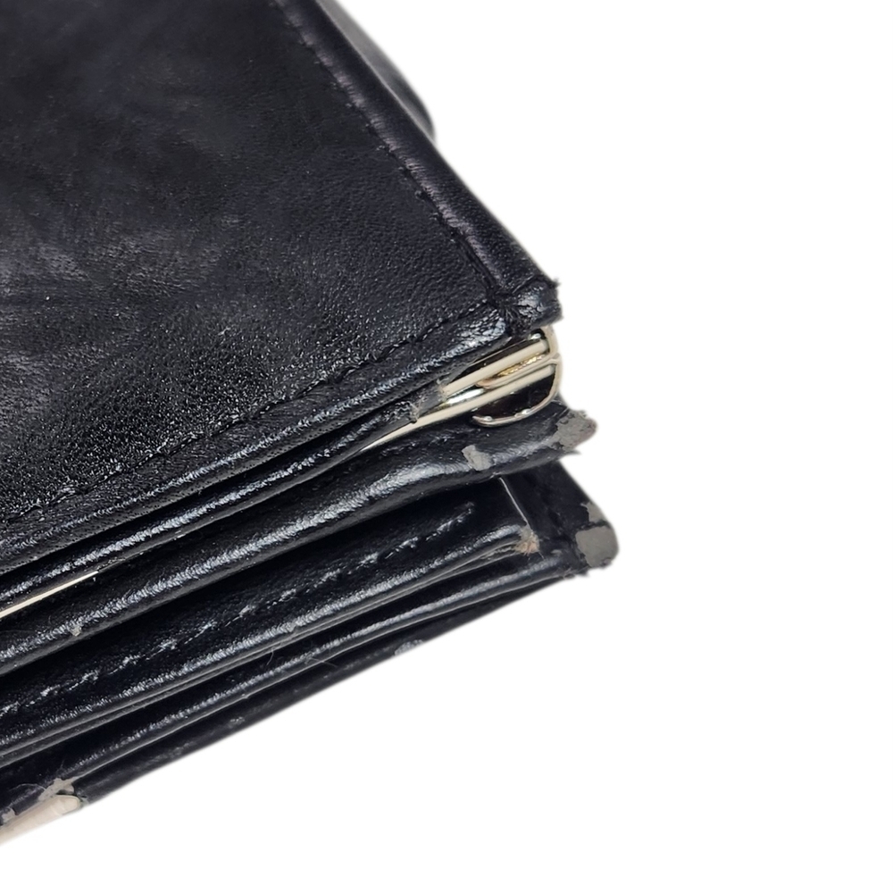 Giani Bernini Black & White Leather Colorblock Wallet Bifold Snap Close Moto - Picture 14 of 14